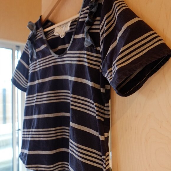 ace&jig Cotton Scoop Neck Top with Ruffle Detail Sz. Small - Picture 4 of 5